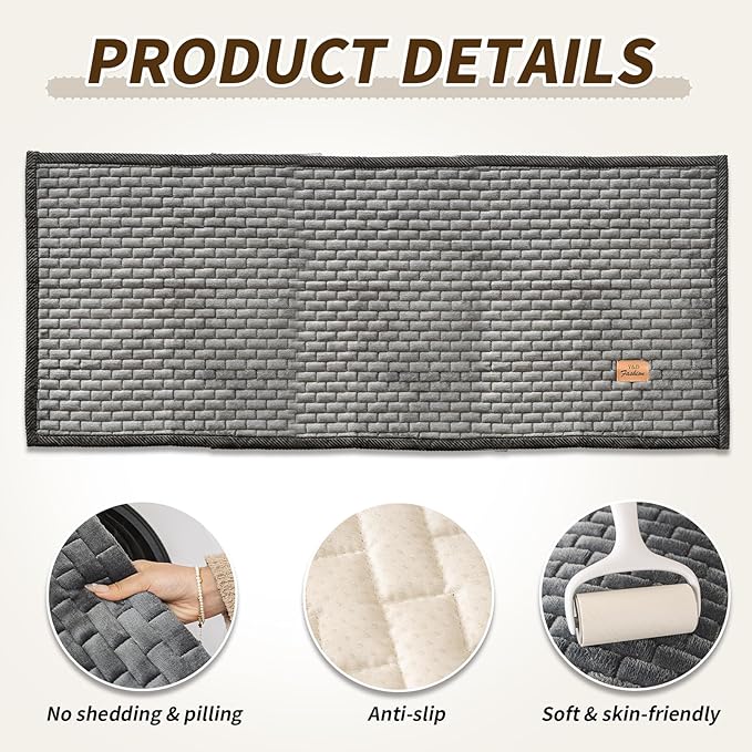 Couch Covers for Dogs Washable, Velvet Dog Couch Cover Protector, Fuzzy Plush Pet Sofa Cover for Loveseat, Sofa Covers for Pets(1,Dark Grey,27.6"x59.1", 2 Seater Sofa Pad Cover) - Image 3