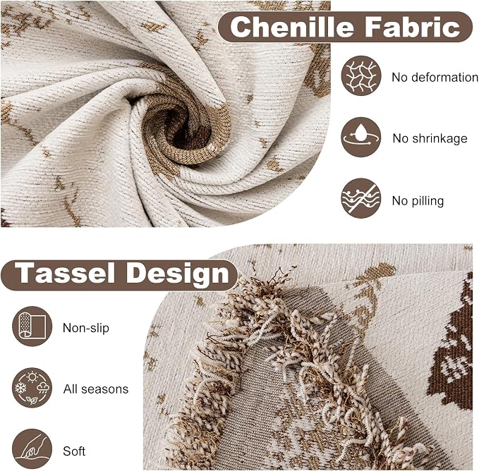 ROOMLIFE Couch Cover Boho Sofa Covers for 3 Cushion Couch Washable | Furniture Protector Sofa Couch Cover for Dogs, Soft Breathable Sofa Slipcover, Couch Throw Blankets with Tassels 71''X134'' - Image 3