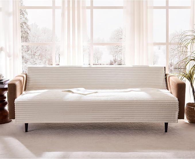 Waterproof Couch Cover for Dogs Non-Slip, Fuzzy Soft Pet Couch Covers for Sofa, Pet Friendly Area Rug Dog Bed Covers Washable Sofa Cover Mat (White, 58" x 82" 1 Pack) by Meider