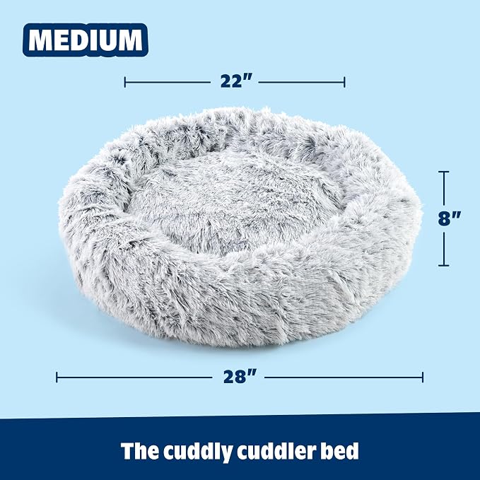 Barkbox Dog Bed, 2-in-1 Memory Foam Donut Cuddler Dog and Cat Bed, Calming Orthopedic Joint Relief Fur Crate Lounger for Pets, Machine Washable + Removable Cover, Waterproof Lining, Includes Toy | Calming Orthopedic Joint Relief Crate Lounger for Pets,... - Image 3