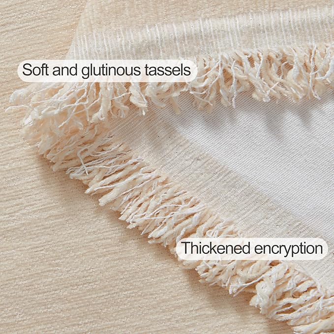 Sofa Cover for Washable Sectional L Shape, Beige | Couch Covers Protector with Tassel Sofa Slipcover for Pet & Kid Friendly - Image 3