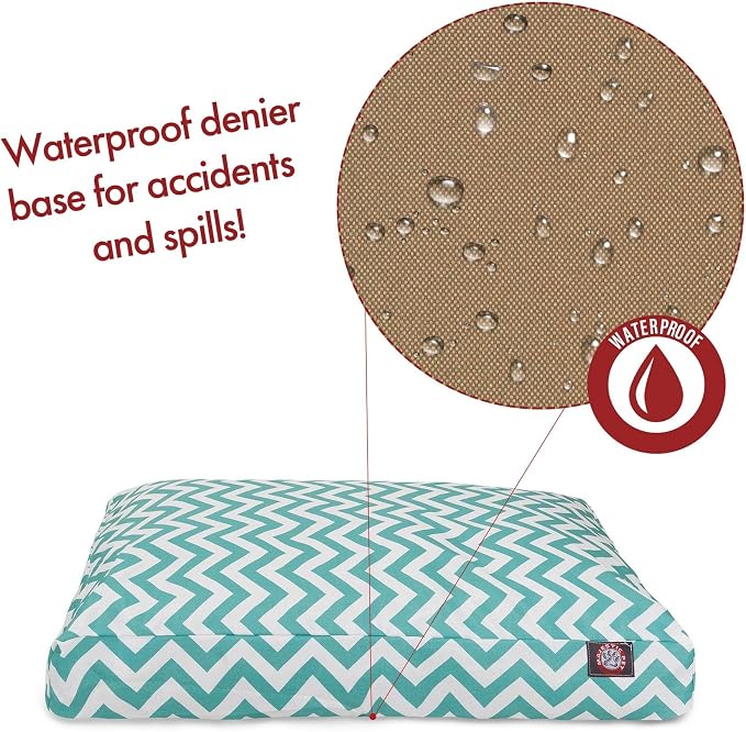 Majestic Pet Chevron Rectangle Dog Bed Washable – Non Slip Comfy Pet Bed – Crate Bed with Removable Washable Cover – Kennel Bed for Sleeping, Polyester Fiber, X-Large, Teal - Image 5