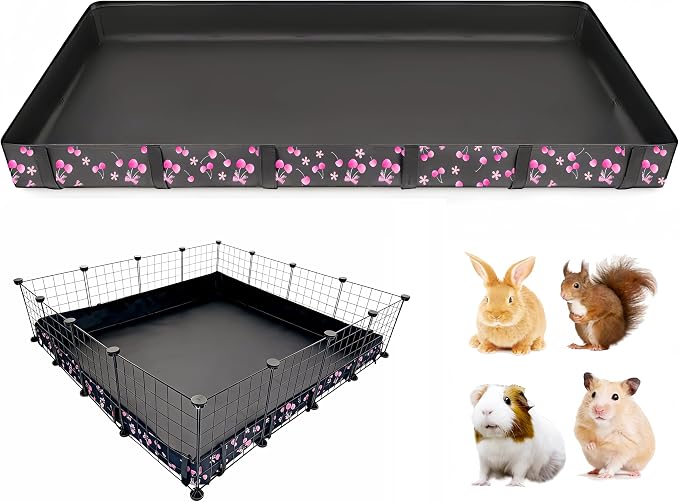 DZWLKJ Waterproof Guinea Pig Cage Liner,Washable Tarp Bottom Base,Cherry Graphic,48"x48", Reusable for Rabbit, Chinchilla, Hedgehog, Ferret & Other Small Animals. by DZWLKJ