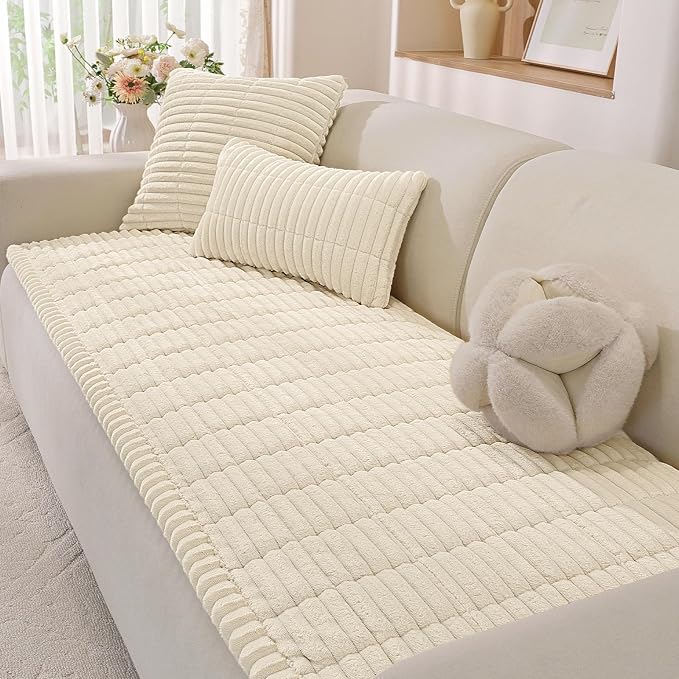 Couch Cover for Dogs,Washable Non-Slip Pet Friendly Sofa Protector | Thick Flannel Sofa Cover,Nonslip, Washable,Anti-Pilling,Pet Friendly,for Dogs & Cats,Cozy Protect Against Fur,27.6" x 35" by YSTELLAA