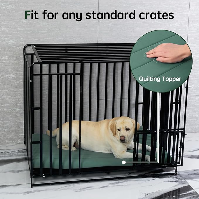 BALANCE Dog Crate Bed, Orthopedic Dog Bed Pad with Waterproof Liner, Washable Crate Foam Pet Mat for Large, Medium, Puppy Dogs Breeds, Mint Leaf, 30"x19"x1.6" - Image 3