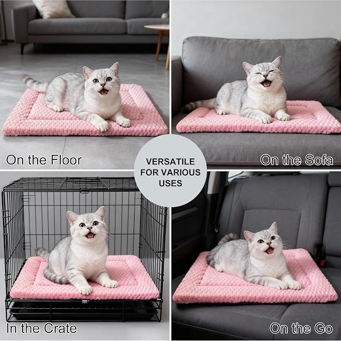 Dog Bed Mat - Dog Crate Pad - Reversible Mat for Pet Comfort - Soft Bed Crate Pads with Dual-Sided Design for All Seasons (Pink, 18" L x 14" W x 1.5" Th) - Image 7