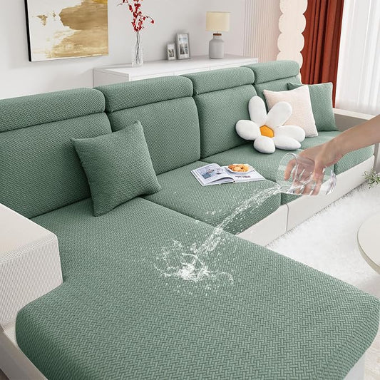 hyha Waterproof Couch Cushion Covers, Anti Slip Sofa Slipcovers for Pets | Waterproof Protection, Thick Jacquard Fabric, Wear Resistant, Anti Slip, Pet Protection (3 Pieces) by hyha