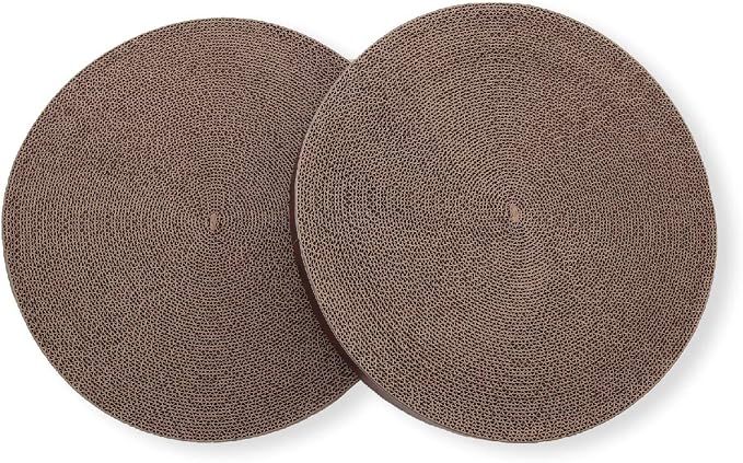 Necoichi Cat Scratcher Bowl Replacement for Indoor Cats - Cat Scratching Lounger with Reversible Usability and Extra Comfort for Lounge, Cardboard Bed Couch / (Regular, Dark Cherry) - Image 3