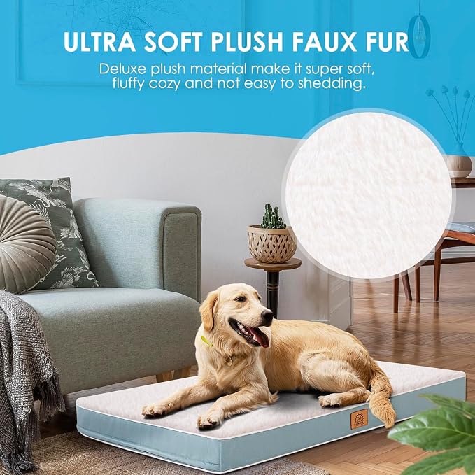 Dog Bed Covers Replacement Washable, Soft Removable Cover Zippered for Pets | Large Waterproof Pet Bed Cover, Easy to Clean, Soft Plush Dog Bed Sheets 35x22x3 Inch, Replacement Cover Only - Image 2