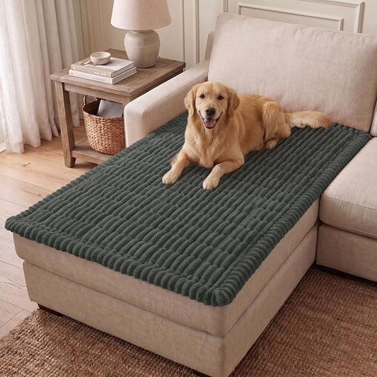hyha Couch Cover for Dogs, Washable Non Slip Plush Flannel Sofa Protector | Thick Flannel, Silicone Anti-Slip Backing, Pet Hair & Scratch Protection, Fits Sofa & Loveseat (43" x 82.7") by hyha