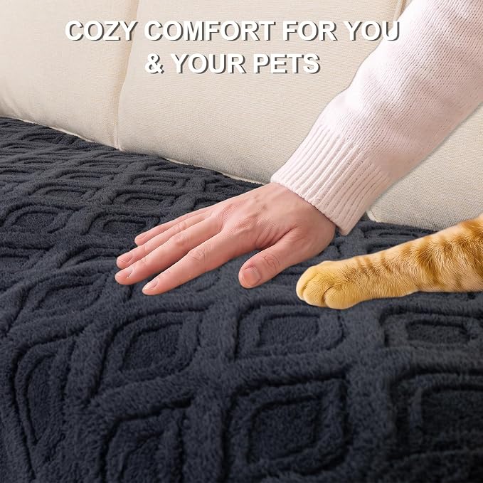 KRFOONN Couch Cover for Dogs Non Slip Washable Plush Sofa Protector, 03 - Image 3