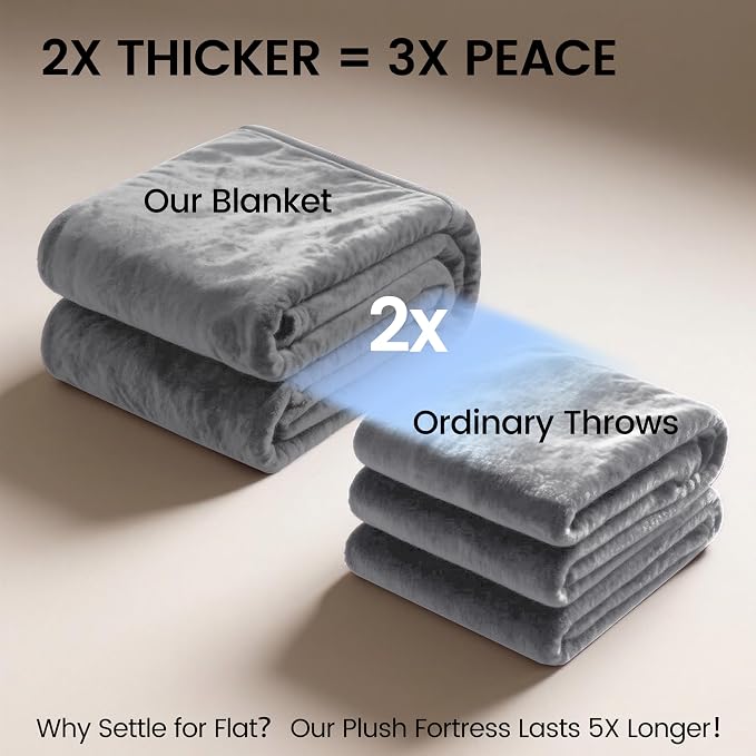 gogobunny Waterproof Blanket for Bed Couch Sofa, Liquid Pee and Fur Proof Pet Blanket for Dog Puppy Cat, Reversible Sherpa Fleece Throw Blanket Furniture Cover Protector (Grey, 50x60 inches) - Image 6
