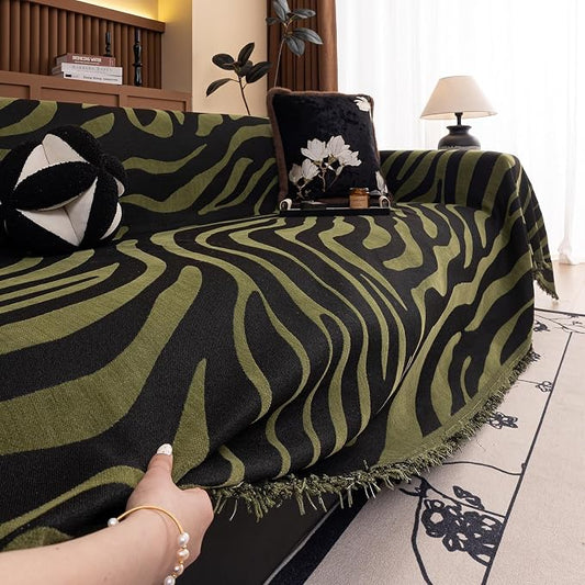 ROOMLIFE Leopard Couch Cover Boho Sofa Covers for 3 Cushion Couch Washable | Furniture Protector Sofa Couch Cover for Dogs, Soft Breathable Sofa Slipcover, Couch Throw Blankets with Tassels 71''X118'' by ROOMLIFE