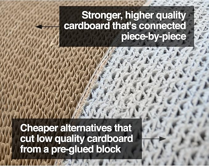 PetFusion Ultimate Cat Scratch Lounge, Reversible Cardboard Scratcher Pad | Furniture protection from claws, flip design doubles lifespan, eco friendly recycled build, cozy indoor home use, pet safe - Image 2