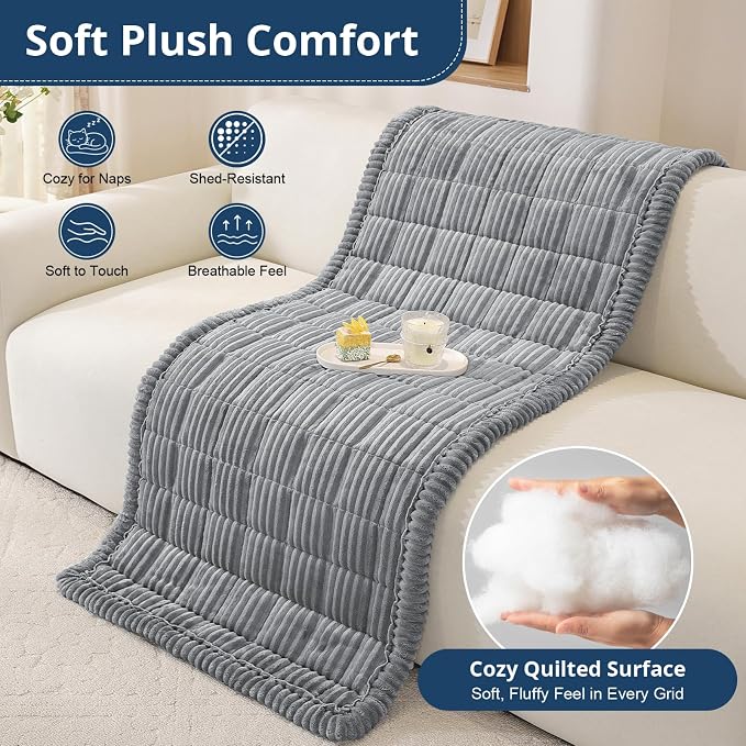 OstepDecor Couch Cover for Dogs, Washable Non Slip Sofa Cover for Pets, Soft Couch Covers for Sofa, Loveseat and Sectional, Furniture Protector Against Pet Hair & Scratches (27.6" x 47.2", Blue Grey) - Image 6
