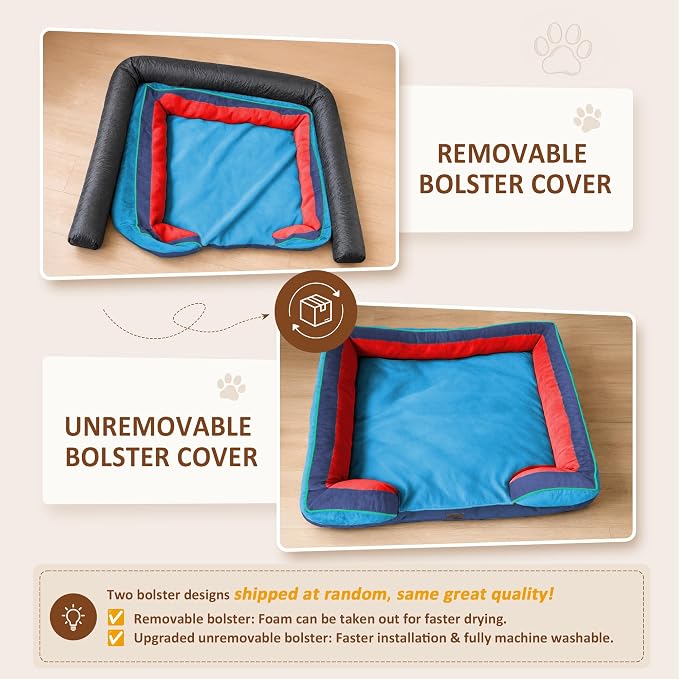 Comfort Expression Orthopedic Dog Beds for Large Sized Dog with Bolster | Waterproof Dog Couch Bed with Washable Cover & Non-Slip Bottom, Supportive Egg Crate Foam Large Pet Bed, 36x27 Inch - Image 6