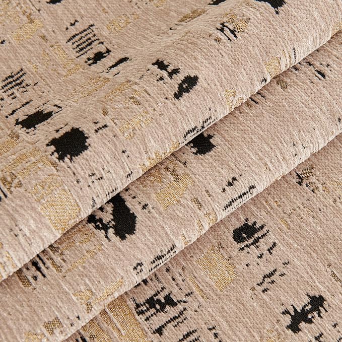 DREAMINGO Abstract Chenille Couch Cover Blanket Coffee Black Boho Sofa Cover, Washable Furniture Protector, Universal Slipcover for Couch, Geometric Brushstroke Jacquard, X-Large 71"x134" - Image 6
