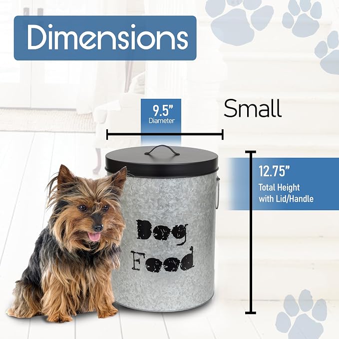 Medium & Small Dog 40lb & 20lb Pet Food Storage Canister with Scoop – Durable & Airtight for Freshnesss, Minimalist Design & Recyclable, Medium & Small Metal Container (Combo - Dog Bin - Med & Small) - Image 8