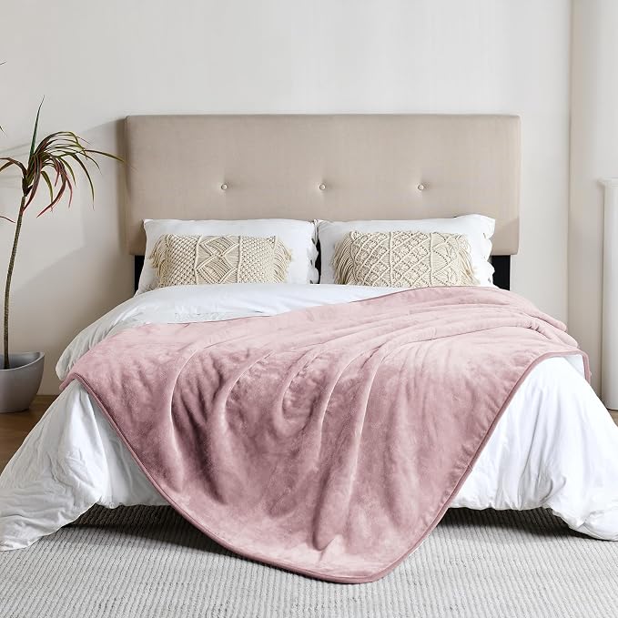 Waterproof Blanket for Bed Couch Sofa, Soft Liquid Pee Proof Pet Blanket for Dog Puppy Cat, Reversible Sherpa Fleece Furniture Protector (Dusty Pink, 60x80 inches) - Image 3