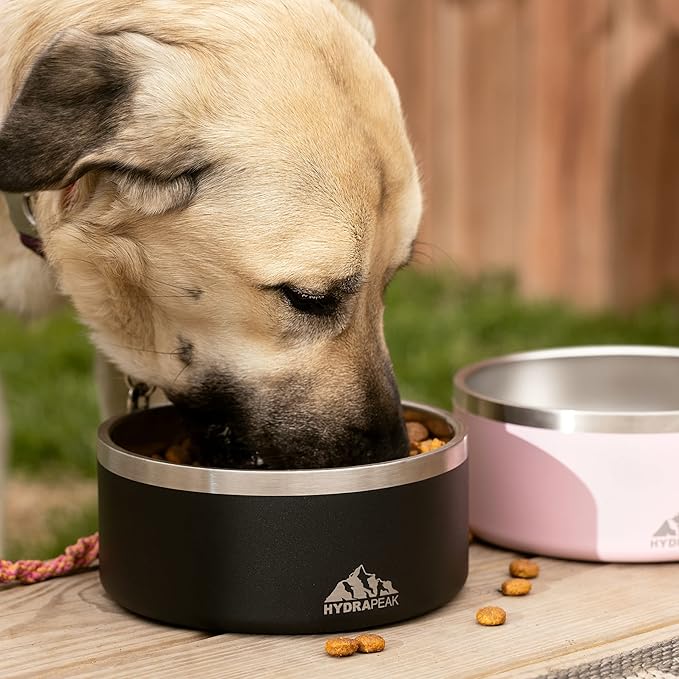 Hydrapeak Dog Bowl; Non Slip Stainless Steel; Water and Food Dish; Large Sized and Small Dogs; 32oz 64oz; Multiple Sizes; 4 Cup | Black - Image 6