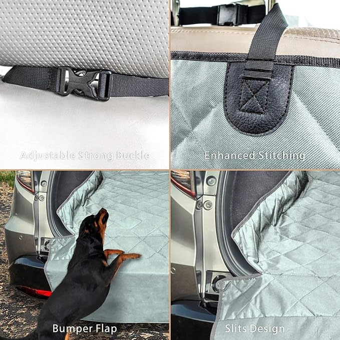 F-color SUV Cargo Liner for Dogs - Heavy Duty Cargo Cover for Mid-Size SUVs | Water Resistant, Bumper Flap, Non-Slip Mat, Car Trunk Dog Car Seat Cover Prevents Scratches Pet Hair Mud Dirt for Sedans Vans - Image 5