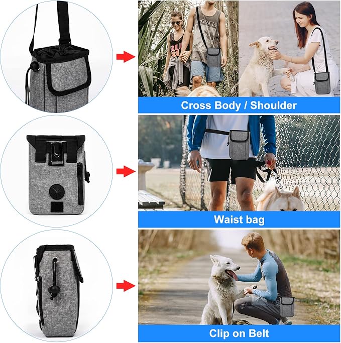 Modoker Dog Travel Bag Backpack, Airline Approved Pet Accessories Organizer for Dog and Cat with Shoulder Strap, 2 Dog Food Storage Containers, 2 Collapsible Dog Bowls,1 Pet Mat, Rose Red | Dog travel accessories set with feeding supplies, bowls, mat, ... - Image 4