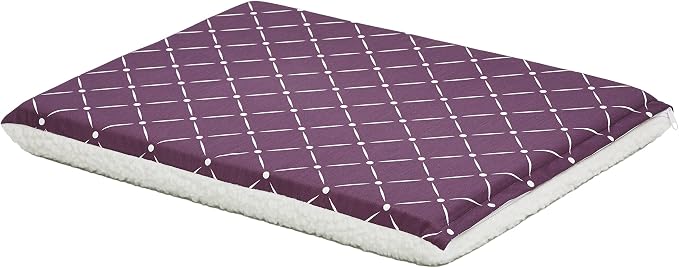 MidWest Homes for Pets Quiet Time Couture Paxton Dog Pad/Pet Bed in Plum Fleece with Pillow Cover, Plum, 24" by MidWestHomesForPets