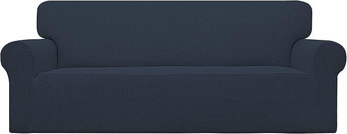 Easy-Going Stretch Oversized Sofa Couch Slipcover Washable Dark Blue | 1-Piece Extra large Sofa Cover Furniture Protector Couch Soft with Bottom for Kids, Polyester Spandex Jacquard by Easy-Going