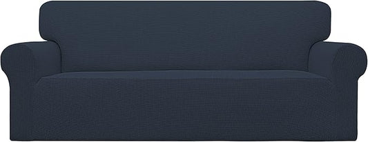 Easy-Going Stretch Oversized Sofa Couch Slipcover Washable Dark Blue | 1-Piece Extra large Sofa Cover Furniture Protector Couch Soft with Bottom for Kids, Polyester Spandex Jacquard by Easy-Going