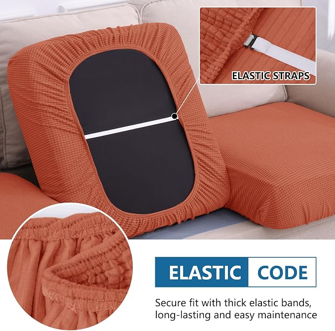 hyha Waterproof Sectional Couch Covers, Non Slip Sofa Cushion Covers | L Shape Sectional Fit, Stretch Jacquard Fabric, Elastic Bottom, Waterproof Protection (1 Piece for Chaise) - Image 5