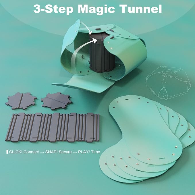 Cat Tunnel, Cat Cave for Indoor Cats Bed,Scratch Resistant Cat Toys for Medium Large Cats Hide and Seek Toy (Sky Cyan) - Image 7