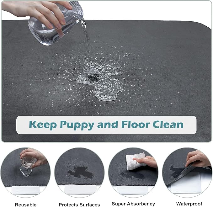 INVENHO Washable Pee Pads for Dogs 60"x48" Reusable Dog Pads Large Upgrade Non-Slip Dog Pee Pads Heavy Absorbency Puppy Pee Pads Quick Dry Whelping Pads/Waterproof Puppy Training Pad - Image 3