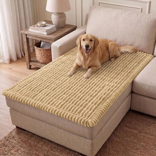 hyha Couch Cover for Dogs, Washable Non Slip Plush Flannel Sofa Protector | Thick Flannel, Silicone Anti-Slip Backing, Pet Hair & Scratch Protection, Fits Sofa & Loveseat (43" x 82.7") by hyha