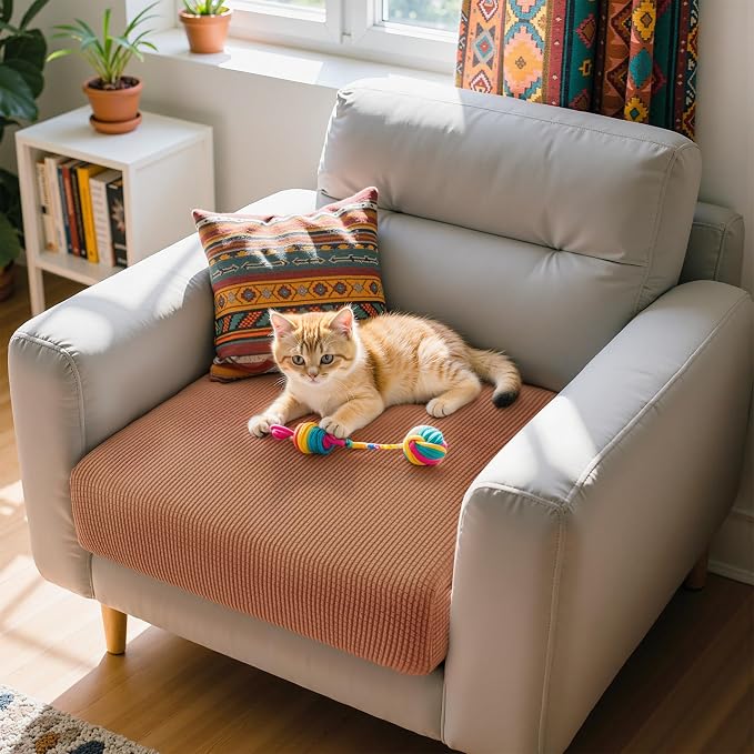 Hokway Couch Cushion Covers Stretch Cushion Covers Sofa Seat Cushion Slipcover Cushion Protector(Brick, Small) - Image 6