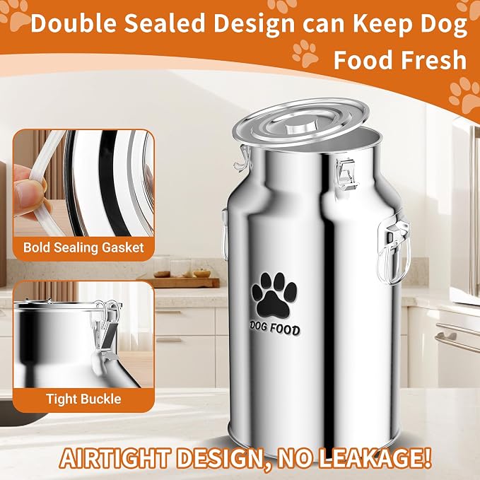 30Lbs Stainless Steel Dog Food Container，Metal Dog Food Storage Container - Image 5