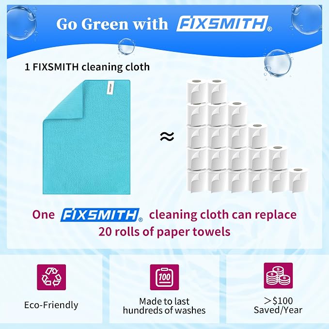 FIXSMITH Microfiber Cleaning Cloth - Pack of 48, Multi-Functional Cleaning Towels, Size: 12 x 16 in, Highly Absorbent Cleaning Rags, Lint-Free, Streak-Free Cleaning Cloths for Car Kitchen Home Office - Image 6