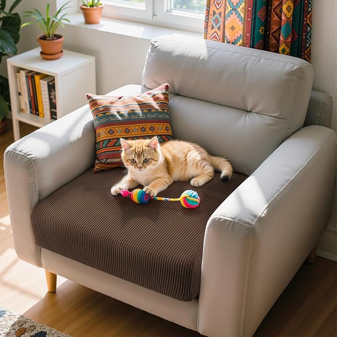 Hokway Couch Cushion Covers Stretch Cushion Covers Sofa Seat Cushion Slipcover Cushion Protector(Chocolate, Small) - Image 8