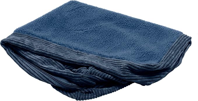 Furhaven Replacement Dog Bed Cover Fleece & Corduroy Chaise, Machine Washable - Navy, Blue, Jumbo Plus (XX-Large) by FurHaven