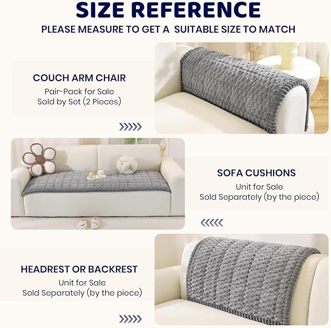 Royhom Couch Cover for Dogs Washable，Non Slip Sofa Protector for Pets | Durable & Easy Care, Soft Furniture Cover for Leather & Fabric Couches Against Claws, Spills & Fur, 27.6x42.7 Inch, Grey - Image 7