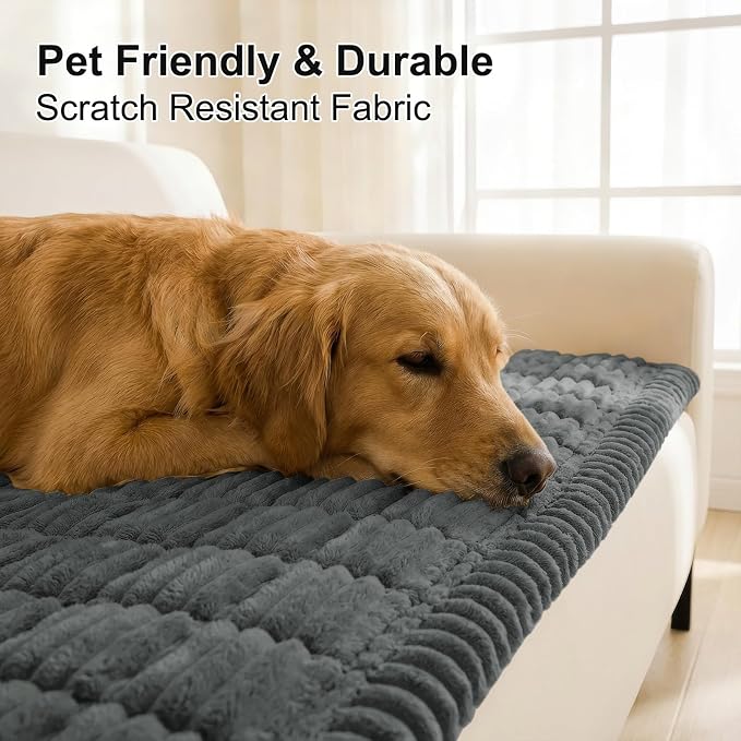 Smiry Couch Cover for Dogs, Non Slip Washable Sofa Protector for Pets | Soft Furniture Cover for Leather & Fabric Couches, Cozy Protect Against Fur, Dirt & Messes, Pet Friendly, 35.4"x88" - Image 3
