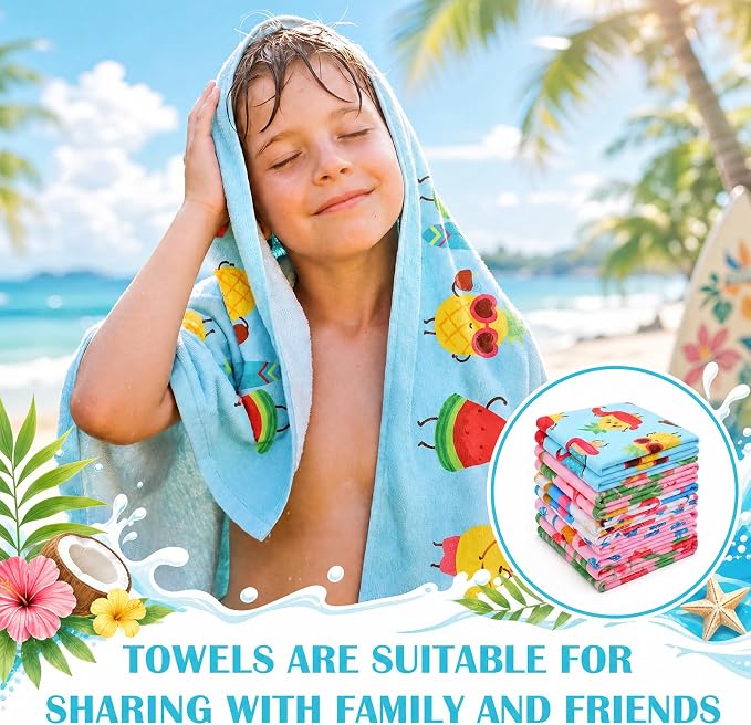 FuWeave 10 Pack Microfiber Beach Towel 28 x 55 Inch Oversized Large Thin Beach Towels for Pool Camping, Sand Free Lightweight Blanket for Women Adults Travel Swimming Sport (Watermelon) - Image 6