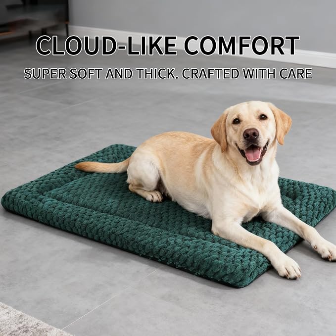 Dog Bed Mat - Dog Crate Pad - Reversible Mat for Pet Comfort - Soft Bed Crate Pads for All Seasons - Durable, Machine Washable Mat for Crates, Travel, and Home (Dark Green, 35" L*23" W*1.5" Th) - Image 7