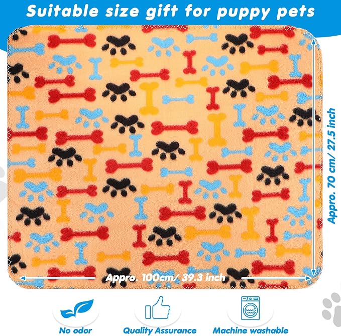 Chumia 28 Pieces Puppy Blanket Bulk Small Fleece Pet Blanket for Puppy Dogs Kitten Cats Pets Soft Warm Paw Print Sleep Mat Bed Covers, 28 Styles(27.5 x 39.3 Inch) - Image 2