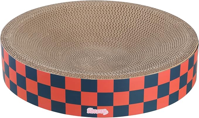 CSR1010D Nelson 20.13" Modern Cardboard Round Bowl Cat Scratcher with Catnip, Berry Cherry - Image 6