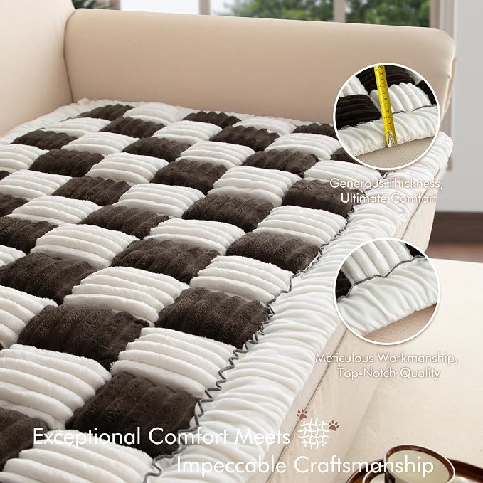 Couch Cover for Sofa, Sectional Couch Cover for Dogs, Sofa Cover Washable, Cushion Cover Blanket Pad Bed Mat for Pets, Fleece Furniture Protector, Black, 27.6x59in - Image 5