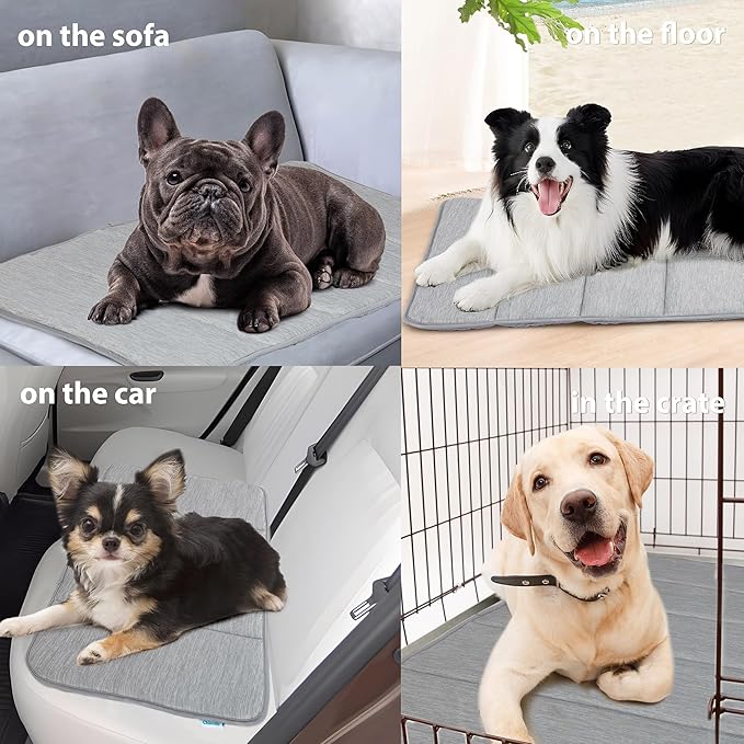 Dog Cooling Mat for Large Dogs – 41"x27" Orthopedic Memory Foam Pad for Summer, Hot Weather & Joint Relief | Washable, Non-Slip Crate Mat for Senior Dogs, Travel & Home (Grey) - Image 6