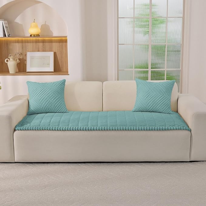Couch Cover for Dogs,Washable Non-Slip Pet Friendly Sofa Protector | Thick Flannel Sofa Cover,Nonslip, Washable,Anti-Pilling,Pet Friendly,for Dogs & Cats,Cozy Protect Against Fur,27.6" x 27.6" - Image 2