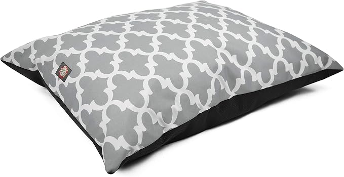 Majestic Pet Rectangle Medium Dog Bed Washable – Non Slip Comfy Pet Bed – Dog Crate Bed Super Value Pillow Dog Bed – Dog Kennel Bed for Sleeping - Dog Bed Medium Breed 35 x 28 Inch – Trellis Gray by MajesticPet