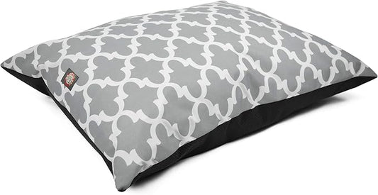 Majestic Pet Rectangle Medium Dog Bed Washable – Non Slip Comfy Pet Bed – Dog Crate Bed Super Value Pillow Dog Bed – Dog Kennel Bed for Sleeping - Dog Bed Medium Breed 35 x 28 Inch – Trellis Gray by MajesticPet