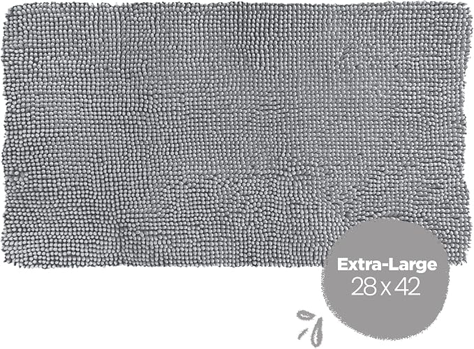 Soggy Doggy Crate Mate Dog Crate Pad, Gray, Extra-Large 28x42 | Reversible chenille pad; absorbs 7x its weight; fits wire, plastic crates & cars; puppy to senior dog; quick-dry - Image 4